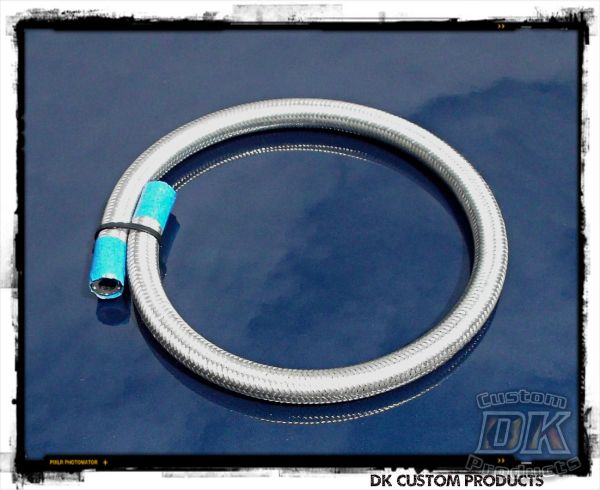 Braided Stainless Steel Hose for External Breathers DK Custom Products Premium Discrete Roadster  high flow M-8 milwaukee-eight softail twin cam dyna 72 48 Big twin evo nightster iron Harley Davidson