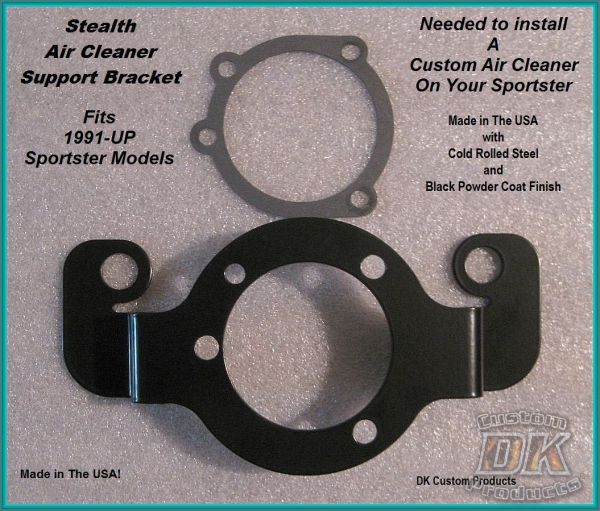 Harley Davidson Sportster Stealth Air cleaner support bracket custom DK Custom allows custom breather vents 48 custom low nightster xl superlow 