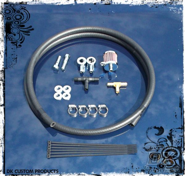 Premium Discrete Breather System Twin Cam Touring Softail Dyna DK Custom Harley Davidson High Flow EBS Outlaw M-8 Milwaukee-Eight Stage I Trike Tri Glide Freewheeler