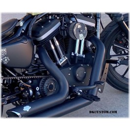 DK Custom Products Harley Sportster Dyna Stealth Adjustable Highway Peg Mounting Kit Chrome Black