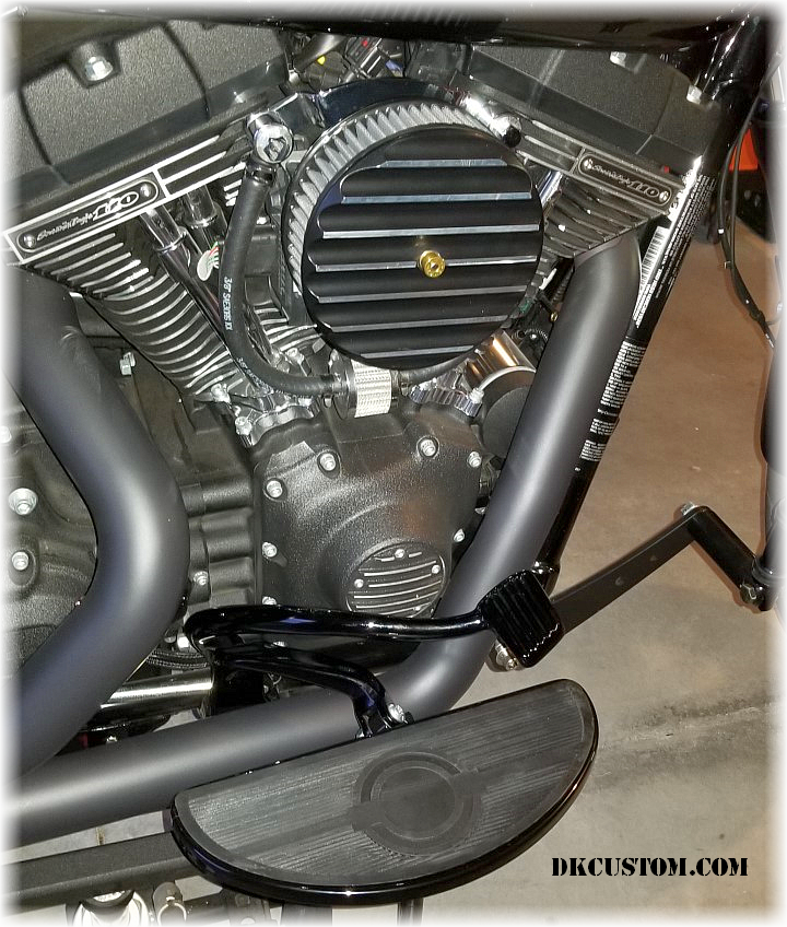 DK Custom Products Harley Sportster Dyna Stealth Adjustable Highway Peg Mounting Kit Chrome Black