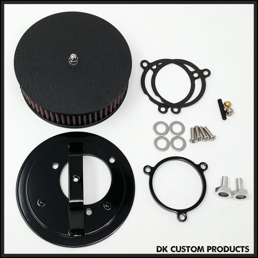 Wrinkle Black Complete HiFlow 587 Air Cleaner Harley Milwaukee-Eight M8 Harley Davidson DK Custom Outlaw Touring Twin Cam Dyna Softail Trike Freewheeler Sportster Tri Glide Kury Kuryakyn Stage I High Flow SE Heavy Breather
