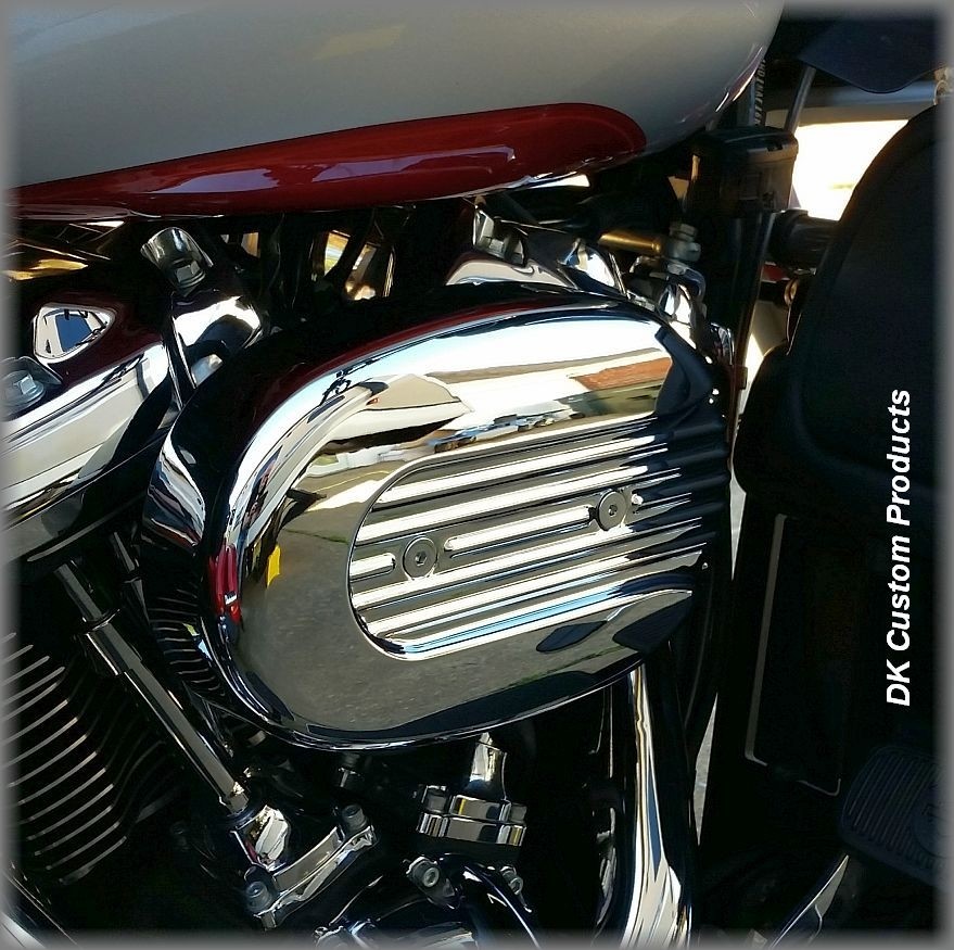 DK Custom Outlaw 828 HiFlow Air Cleaner Chrome Speed Fin Stage I Air Cleaner