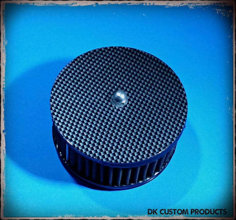 Carbon Fiber Face Plate Harley Davidson 606 587 425 aluminum polished chrome Big Sucker Pro-Billet Made in USA contrast cut sano black High Performance air cleaner system Sportster Big Twin Evo DK Custom Outlaw Air Cleaner Interchangeable Face Plate  EBS 