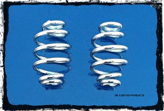 DK Custom OUTLAW BARREL SPRINGS Solo Seat Suspension Heavy Duty Chrome Black any bobber, chopper, Harley, Sportster Motorcycle