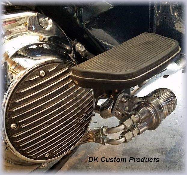 Black Hose Finishers Cool-n-Clean Oil Filter Relocation Kit For Harley Trikes DK Custom  Performance Sportster  Dyna Softail Touring Trike Freewheeler Big Twin Evo Milwaukee Eight Cooler Running Motor easy oil change