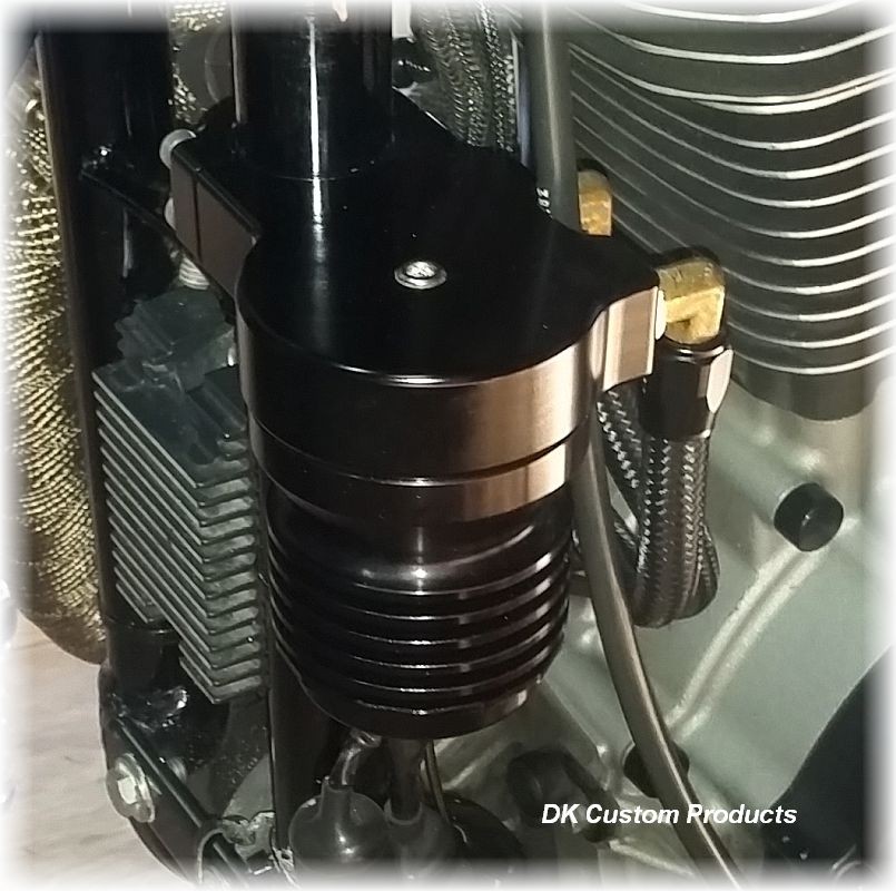 CnC Oil Filter Relocation Kit Harley Davidson DK Custom  Sportster  Dyna Softail  Cooler Running Motor easy oil changes