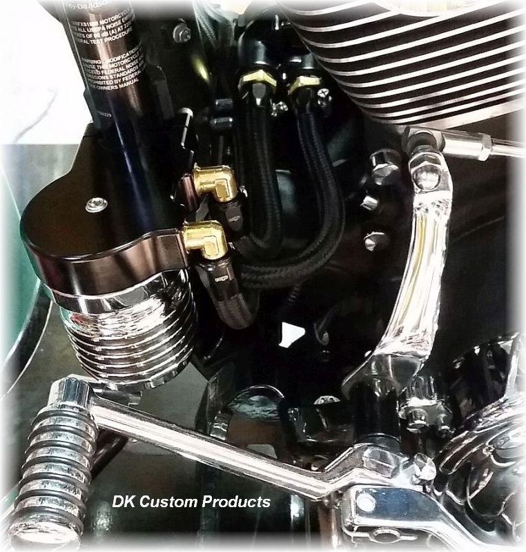 OUTLAW High Performance Cleanable Oil Filter in Polished Finish Permanent DK Custom Twin Cam Harley-Davidson Softail Dyna Touring Trike Freewheeler High Flow High Performance Superior Filtration Increased HP Torque Engine Cooler Premium 