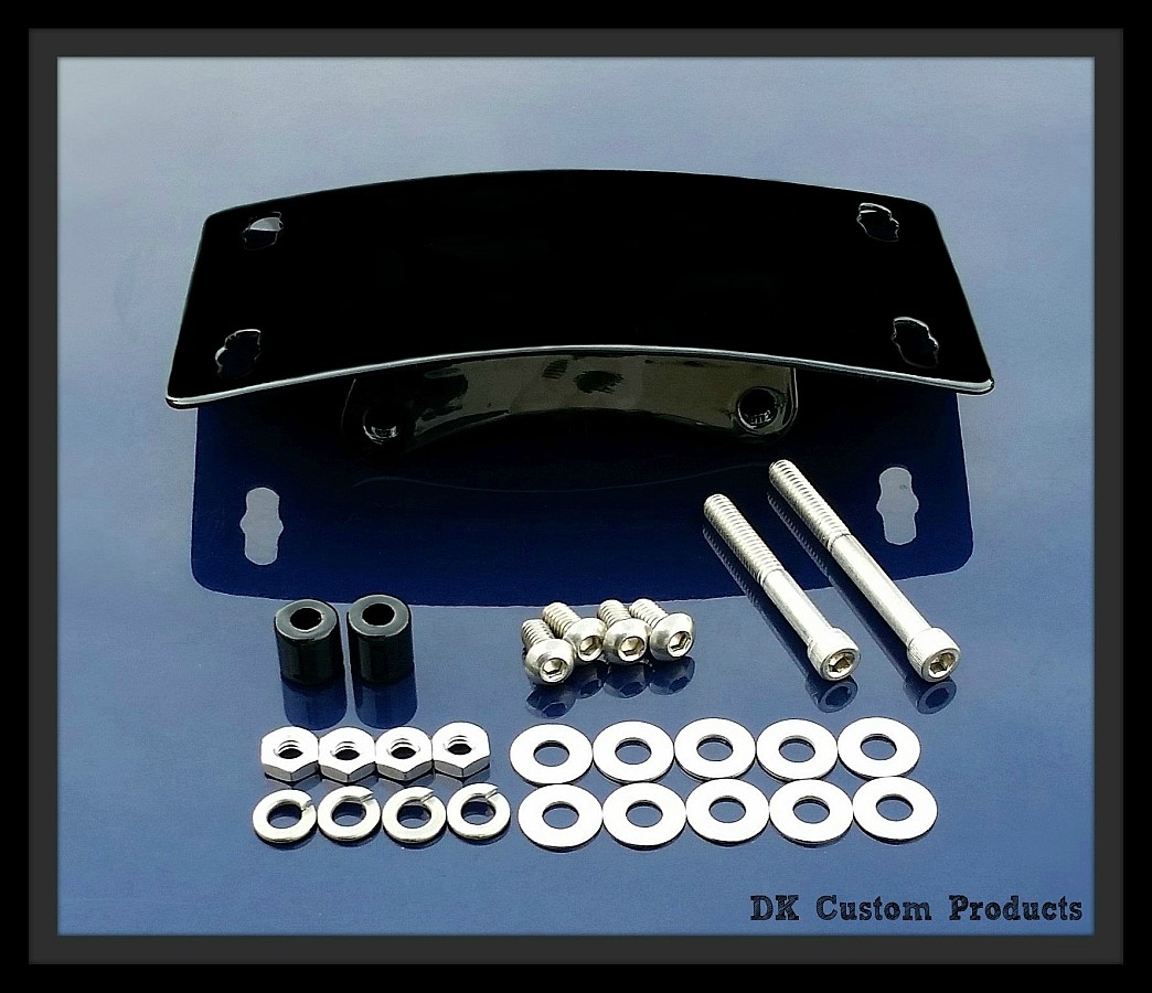Primary Mounted Curved License Plate Relocation Kit Harley-Davidson Sportster DK Custom LED Light