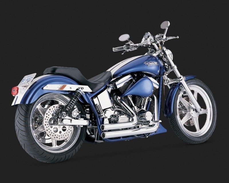 DK Custom DK Custom V&H Short Shots Staggered Exhaust for Harley Dyna - Chrome Vance & Hines Thunder Torque 