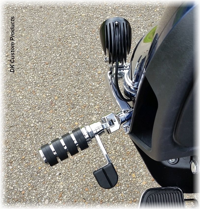 DK CustomChrome Adjustable Highway Peg Mounting Kit w/ Radiused Arms Harely Davidson Foot Pegs