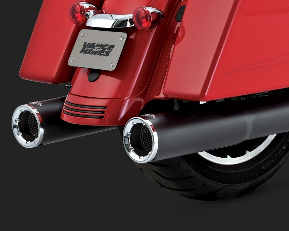 V&H Hi-Output Slip-ons for Harley Milwaukee-Eight Touring Mode- Black Vance & Hiness