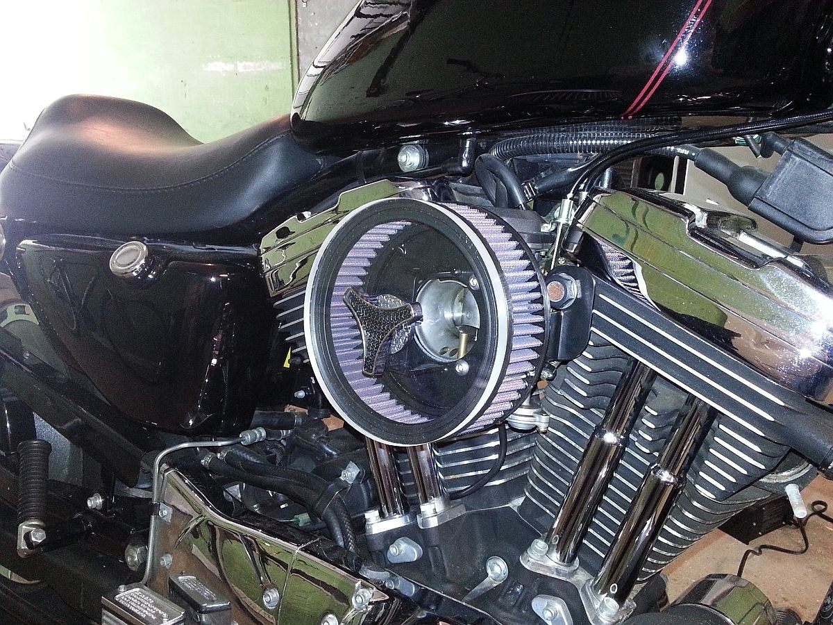Outlaw HiFlow 587 Air Cleaner System w/ Transparent Cover Sportster Harley Davidson High Flow Air cleaner DK Custom Nightster Iron 48 Custom Low SuperLow Bobber Stage I K&N EFI Carbureted Complete High Performance