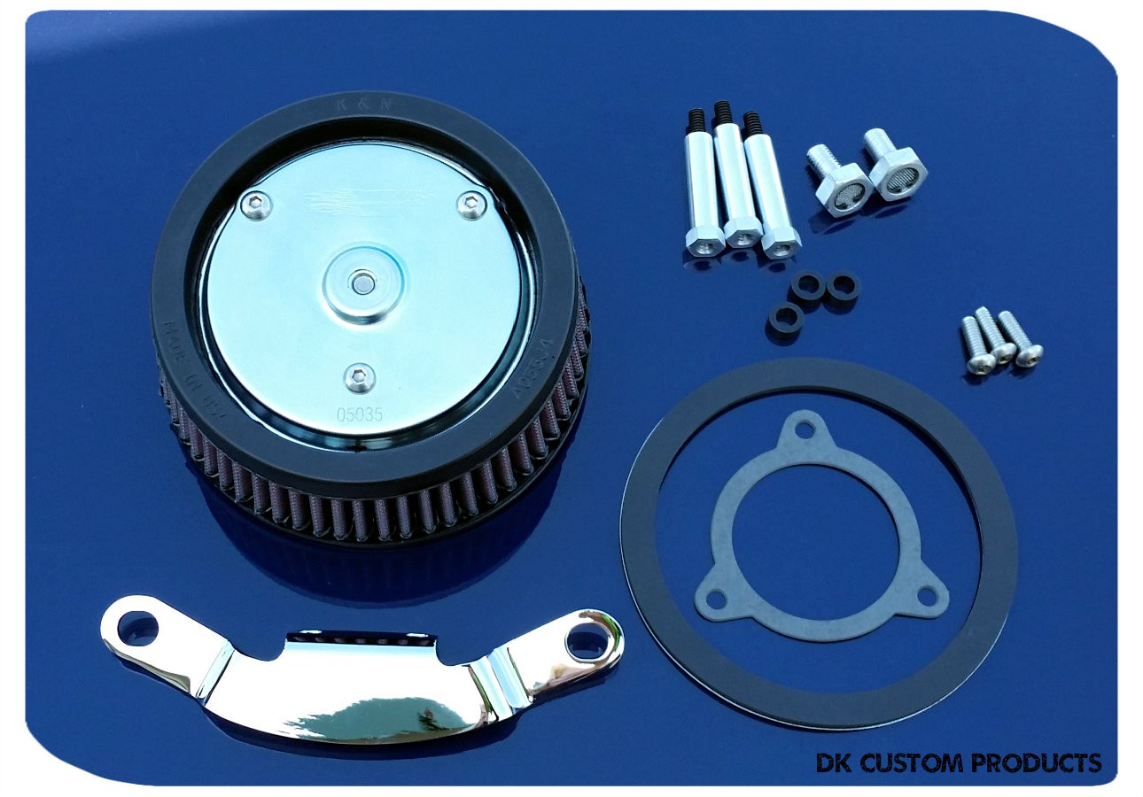 Complete HiFlow 606 Air Cleaner Dyna Softail Touring - Rushmore System HD All Twin Cams Dyna Softail Touring DK Custom High Flow Harley Davidson performance air cleaner 606 intake kit K&N EBS External Breather System TBW Cable Operated