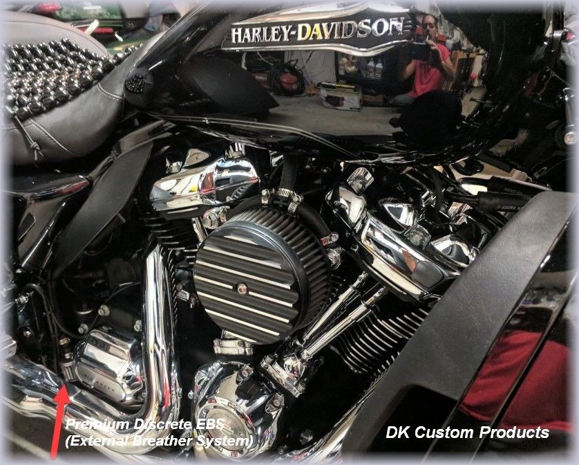 Contrast Finned HiFlow 606 Air Cleaner System Dyna Softail Touring DK Custom High Flow Harley Davidson performance air cleaner 606 intake kit K&N EBS External Breather System TBW Cable Operated