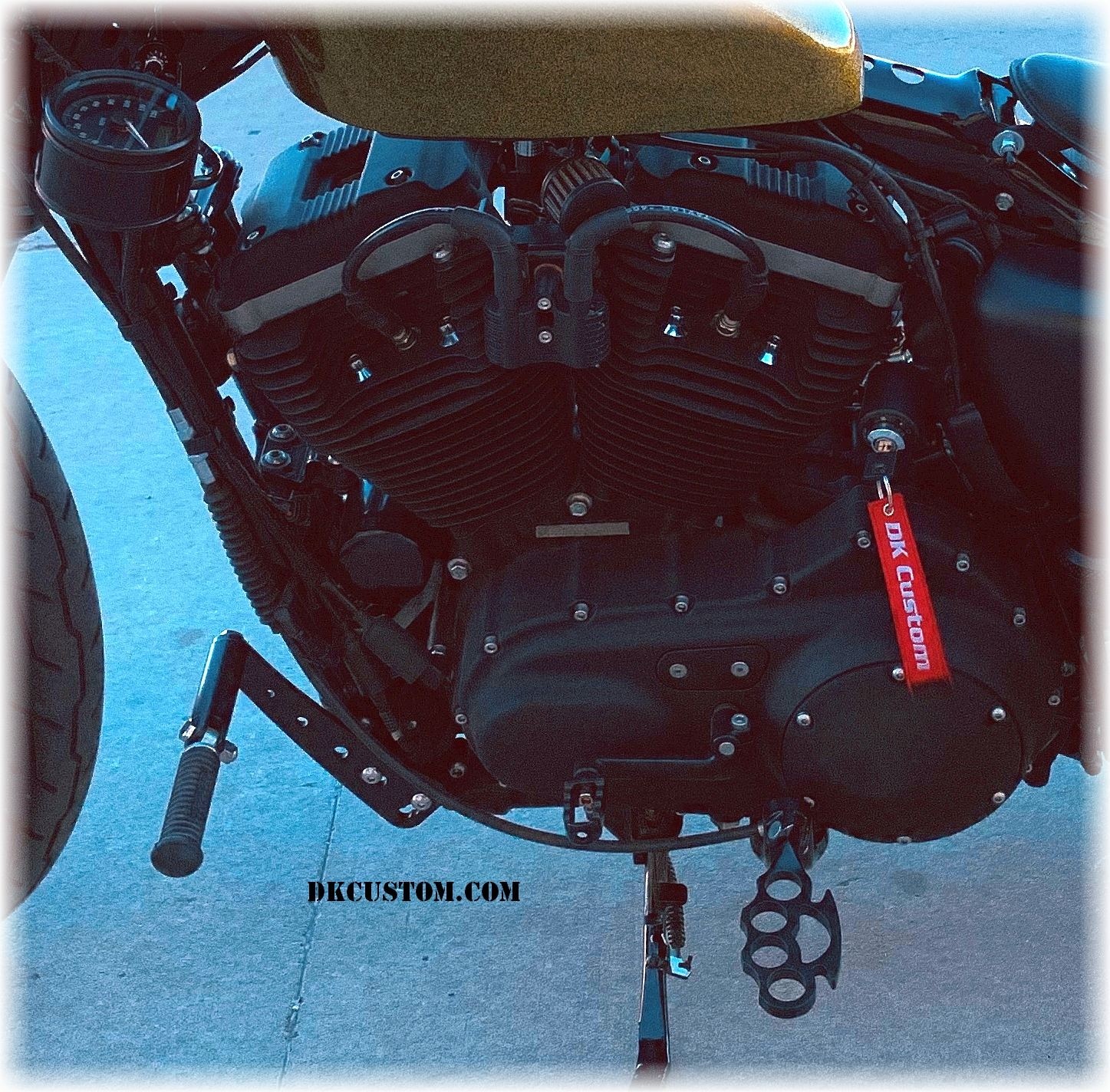DK Custom Products Harley Sportster Dyna Stealth Adjustable Highway Peg Mounting Kit Chrome Black