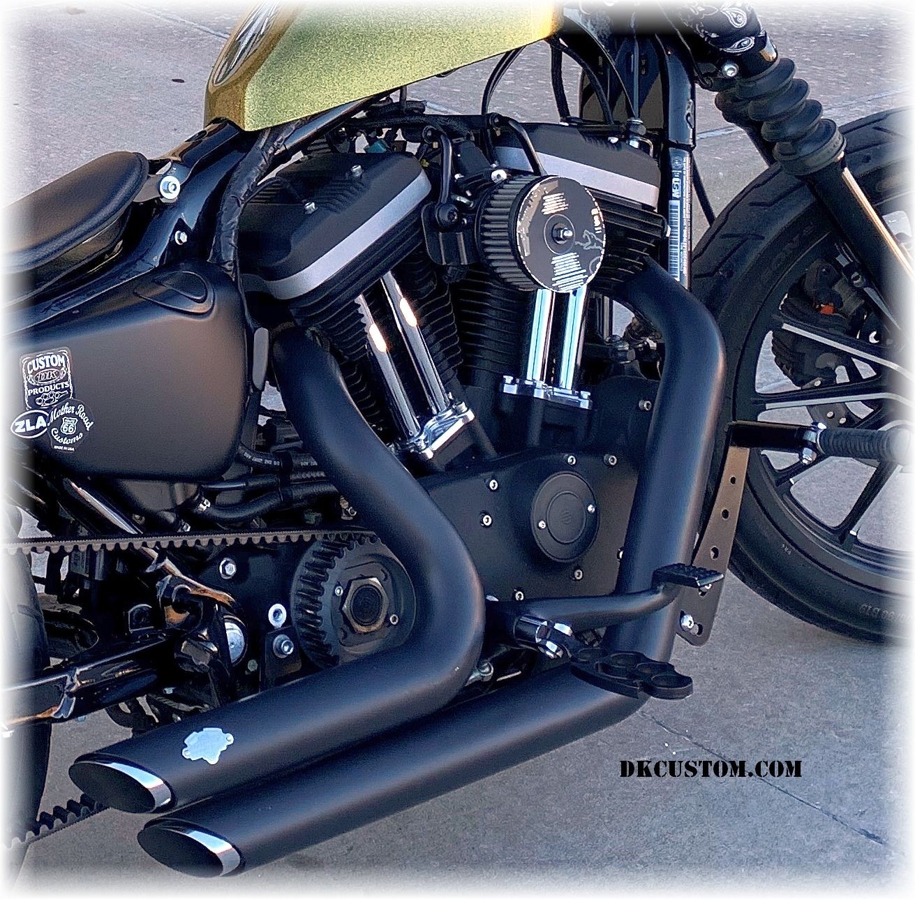 DK Custom Products Harley Sportster Dyna Stealth Adjustable Highway Peg Mounting Kit Chrome Black