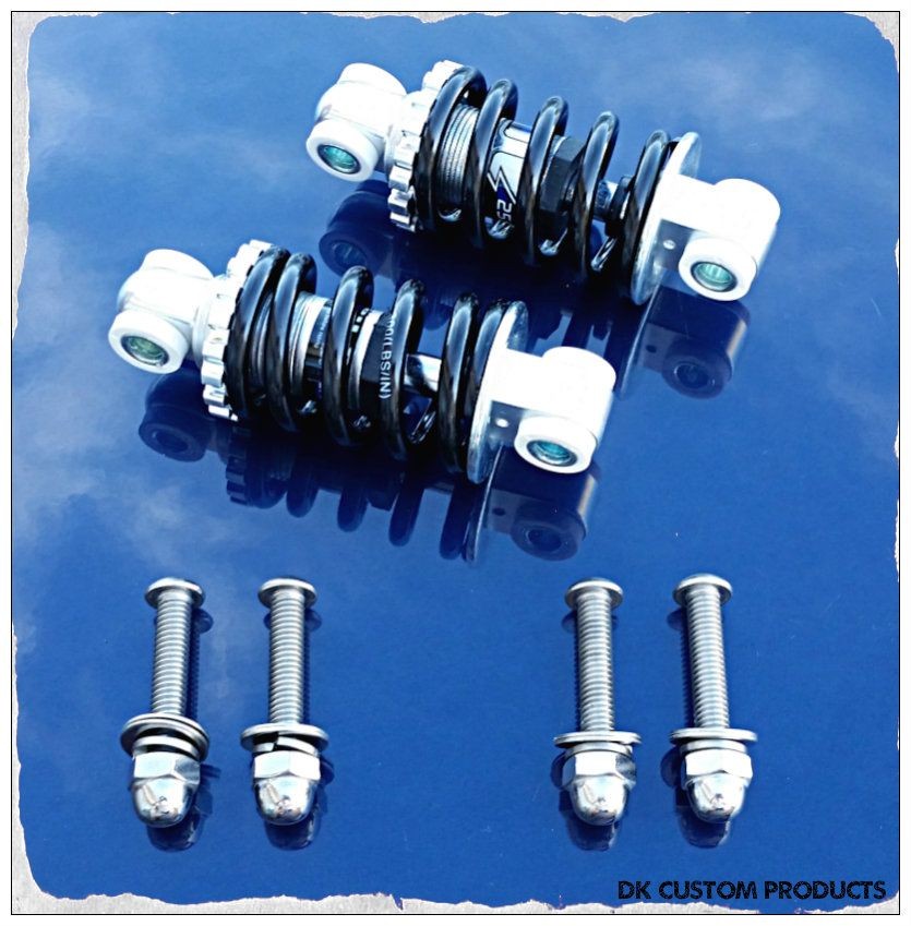 DK Custom Outlaw Solo Seat Shocks for Harley Bobber chopper sportster dyna sporty