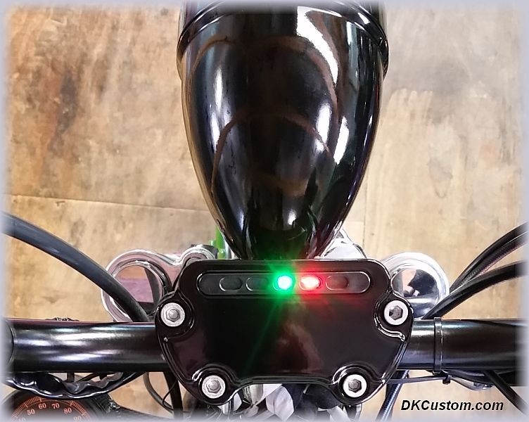 DK Custom Harley-Davidson Sportster Dyna Handlebar Top Clamp Indicator Lights Speedometer Relocation