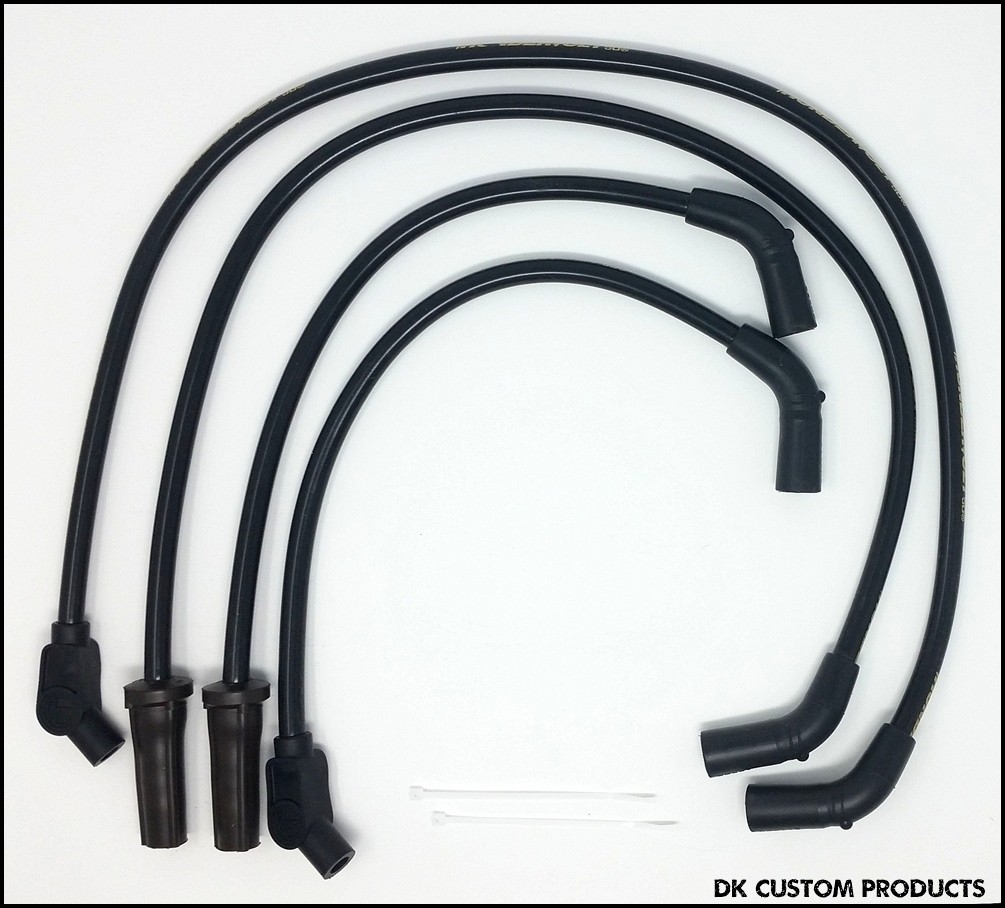 409 Black Spark Plug Wires - Touring/Trike Models High Performance Maximum Fire Power Silicone ECM Dyna Softail Trike Freewheeler