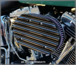 DK Custom Stage I 1 one HiFlow High Flow Performance Air Cleaner 828 Outlaw Milwaukee-Eight M8 K&N External Breather EBS Black Finned