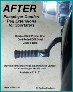 DK Custom Passenger Comfort Foot Peg Extensions 1.5" Sportster Nighster iron 48 Harley Davidson Swingarm 