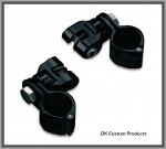 DK Custom Blacked-Out Highway Peg Mounting Kit - Hinged Clamp & Clevis Harley Davidson Kury Engine Guard Frame Foot Peg 