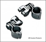 DK Custom Chrome Highway Peg Mounting Kit - Hinged Clamp & Clevis Harley Davidson Kury Engine Guard Frame