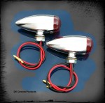 Chrome Streamliner Bullet Rear Turn Signal & Marker Lights  DK Custom Products Harley-Davidson  Universal fit for 12 volt motorcycles SEE & BE SEEN