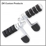 DK Custom Harley Fatty Chrome ISO Footpegs - Rubber Cushioned w/ Heel Rest Dampen Road & Engine Vibrations Classic Look Highway Pegs Kury Kuryakyn