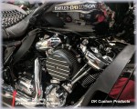 Contrast Finned HiFlow 606 Air Cleaner System Dyna Softail Touring DK Custom High Flow Harley Davidson performance air cleaner 606 intake kit K&N EBS External Breather System TBW Cable Operated