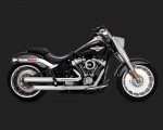 V&H Eliminator 300 Slip-ons for Harley Milwaukee-Eight Softail - Satin Chrome Vance & Hines
