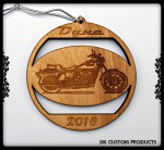 DK Custom Christmas Tree Holiday Harley Dyna Laser Engraved Ornament