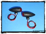 Carbon Fiber Look CFL Streamliner Bullet Back Turn Signal & Marker Lights DK Custom Products Harley-Davidson  Universal fit for 12 volt motorcycles SEE & BE SEEN