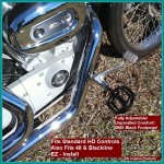 DK Custom BMX Style FOOTPEGS Harley-Davidson Motorcycles Sportsters-Dynas-Softails-V-Rod's Improve Lean Angle Adjustable