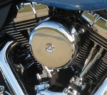 Smooth Chrome Bobber Complete HiFlow 606 Air Cleaner Twin Cam Dyna Softail Touring DK Custom High Flow Harley Davidson performance air cleaner 606 intake kit K&N EBS External Breather System TBW Cable Operated