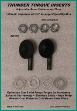  DK Custom Thunder Torque Inserts Increase Torque & give Flexibility in sound volume increasing inertial scavenging reducing engine pumping losses, increasing exhaust gas velocity Harley Davidson