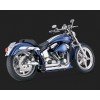 V&H Short Shots Staggered Exhaust for Harley Softail - Chrome