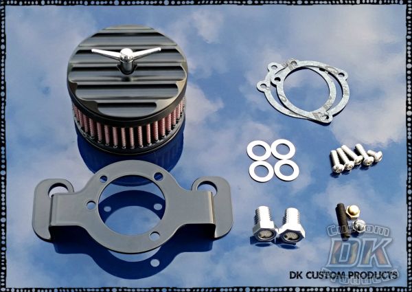 Complete HiFlow 425 Air Cleaner Black Finned for Harley Twin Cam DK Custom Harley Davidson Outlaw Air Cleaner Systems Complete EBS  High Flow M-8 Milwaukee-Eight Softail Twin Cam Sportster Roadster Dyna 72 48 Big Twin Evo Nightster Iron Stage I Ness Big S