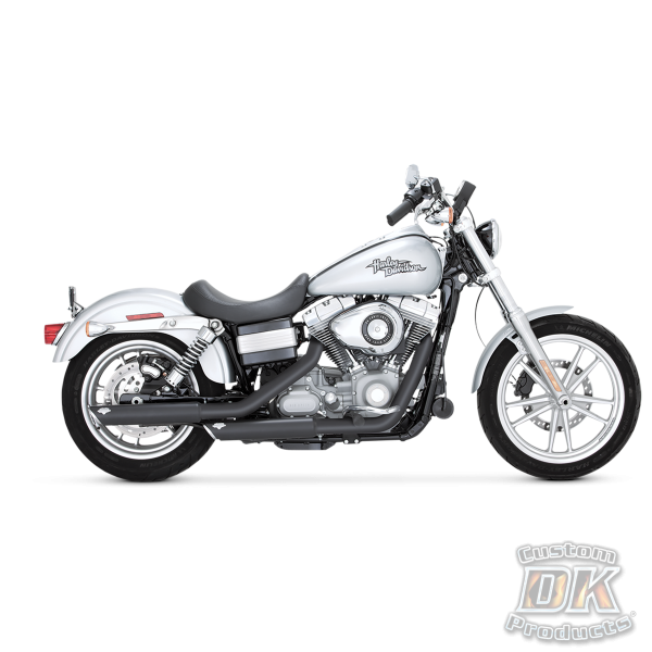 V&H Twin Slash Slip-ons for Harley Dyna - Matte Black