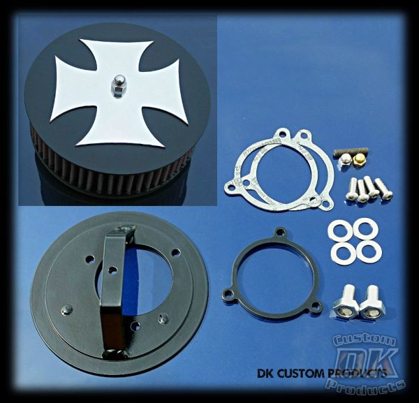 Mirror w/ Black HiFlow 587 Air Cleaner System HD Milwaukee-Eight DK Custom Harley Davidson DK Custom Outlaw Touring Twin Cam Dyna Softail Trike Freewheeler Sportster Tri Glide Kury Kuryakyn Stage I High Flow Milwaukee-Eight SE Heavy Breather