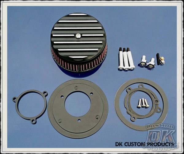 Contrast Cut Finned Complete HiFlow 606 Air Cleaner System Harley M8 DK Custom Milwaukee-Eight Maximum Power High Flow Harley Davidson performance air cleaner 606 intake kit K&N EBS External Breather System Stage I
