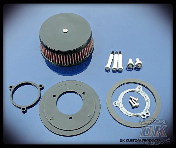 Black Complete HiFlow 606 Air Cleaner Harley Milwaukee-Eight DK Custom Milwaukee-Eight Maximum Power High Flow Harley Davidson performance air cleaner 606 intake kit K&N EBS External Breather System Stage I Outlaw