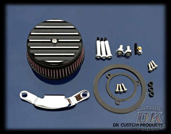 Contrast Finned HiFlow 606 Air Cleaner System Dyna Softail Touring DK Custom High Flow Harley Davidson performance air cleaner 606 intake kit K&N EBS External Breather System TBW Cable Operated
