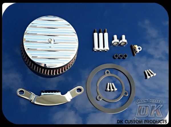 Polished Finned HiFlow 606 Air Cleaner System HD All Twin Cams Dyna Softail Touring DK Custom High Flow Harley Davidson performance air cleaner 606 intake kit K&N EBS External Breather System TBW Cable Operated