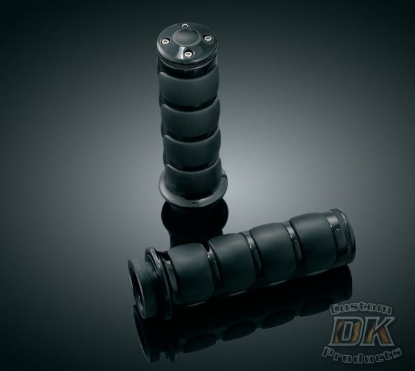 DK Custom Black ISO GRIPS Cushioned Grip ~ Dampens Vibration  Fits All Harley Models 1982-Up Kuryakyn Sportster Dyna Softail Touring Trikes Tri-Glide Bagger