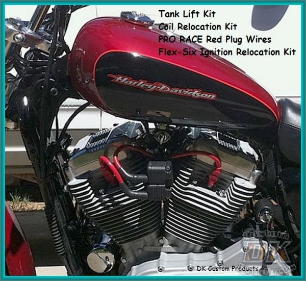 DK Custom 409 PRO RACE Plug Wires Universal Fit RED Taylor High Performance Maximum Fire Power Silicone ECM Coil Relocation Harley Davidson