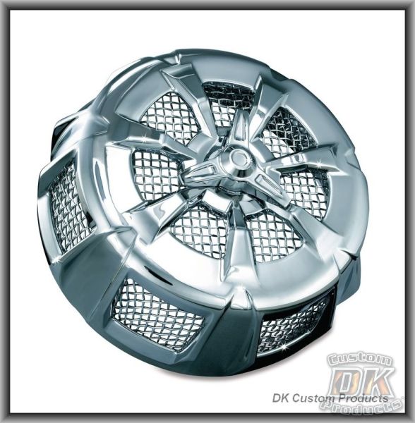 7 Spoke Seven Spoke Harley Davidson 606 587 425 aluminum polished chrome Big Sucker Pro-Billet Made in USA contrast cut sano black High Performance air cleaner system Sportster Big Twin Evo DK Custom Outlaw Air Cleaner Interchangeable Face Plate  EBS 