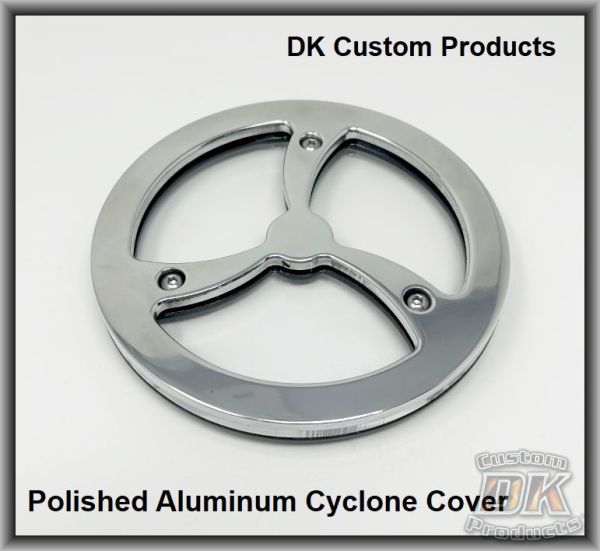 Polished Aluminum Cyclone Complete HiFlow 587 Air Cleaner Harley Twin Cam DK Custom Harley Davidson DK Custom Outlaw Touring Twin Cam M8 Dyna Softail Trike Freewheeler Sportster Tri Glide Kury Kuryakyn Stage I High Flow TC Milwaukee-Eight SE Heavy Breathe