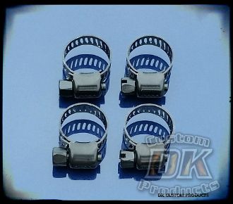 Black Hose Clamps for Breather & Oil Hose Lines DK Custom Products External Breather System Harley Davidson